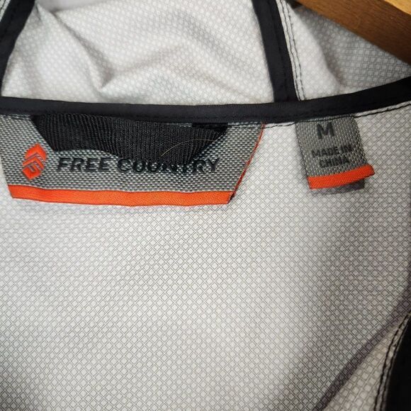 Free Country Mens Jacket Waterproof Shell Medium Black Camo Zip Up Hooded - Picture 5 of 6